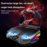 YL-017 2-Fans RGB Lighting Effect Silent Adjustable Speed Laptop Cooling Stand - Image 4