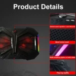 YL-017 2-Fans RGB Lighting Effect Silent Adjustable Speed Laptop Cooling Stand - Image 9