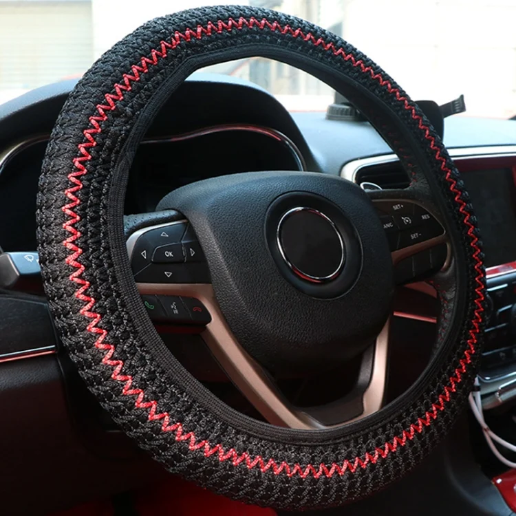 Universal Car Steering Wheel Ice Silk Non-slip Breathable Protective Cover