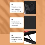 NUOXI X100 11-Fans LED Screen Adjustable Laptop Radiator Cooling Rack - Image 9