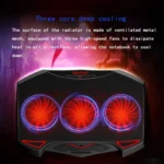 NUOXI 3-fans LED Light Adjustable Laptop Radiator Cooling Rack - Image 2