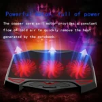NUOXI 3-fans LED Light Adjustable Laptop Radiator Cooling Rack - Image 3