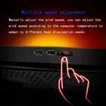 NUOXI 3-fans LED Light Adjustable Laptop Radiator Cooling Rack - Image 5