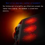 NUOXI 3-fans LED Light Adjustable Laptop Radiator Cooling Rack - Image 7