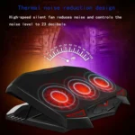 NUOXI 3-fans LED Light Adjustable Laptop Radiator Cooling Rack - Image 8