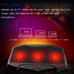 NUOXI 3-fans LED Light Adjustable Laptop Radiator Cooling Rack - Image 9