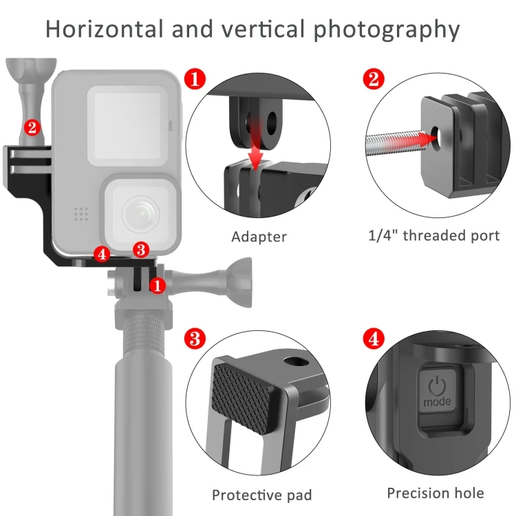 TBD06052762_B5.webp Universal  Vertical Shooting Centering Arm Bracket For Action Camera - Image 6