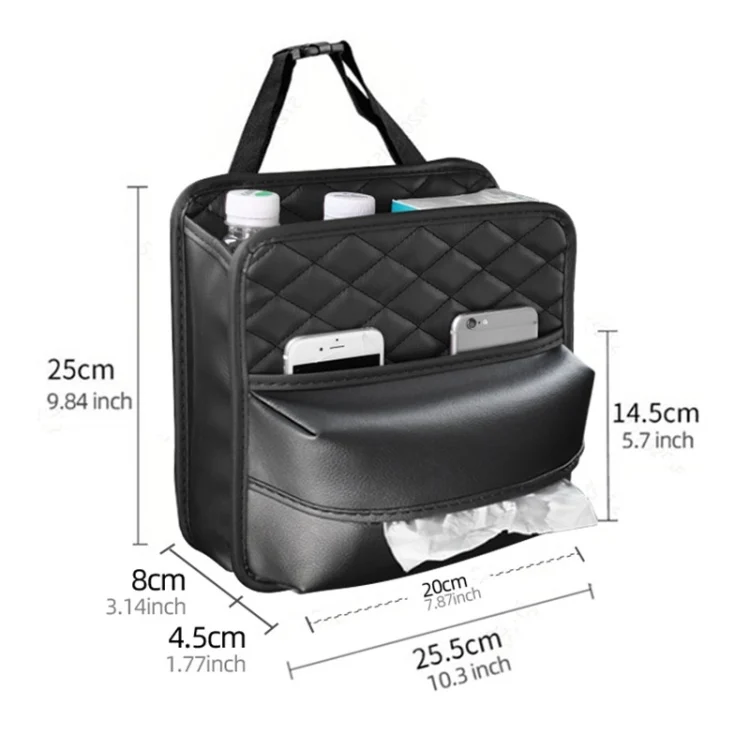 TBD0605281301_1.webp 2 In 1 Car Seat Back Storage Hanging Tissue Bag - Image 10
