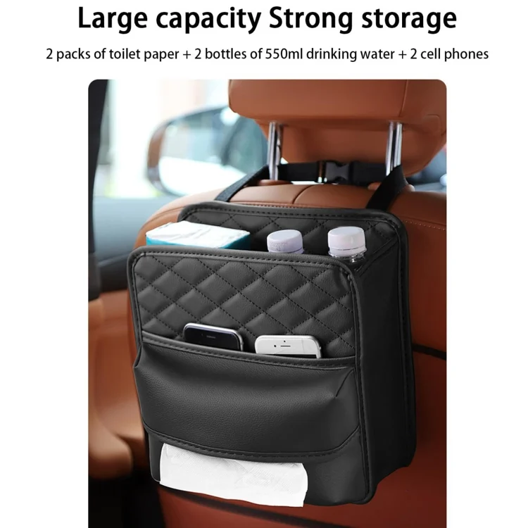 TBD06052813_B1.webp 2 In 1 Car Seat Back Storage Hanging Tissue Bag - Image 2