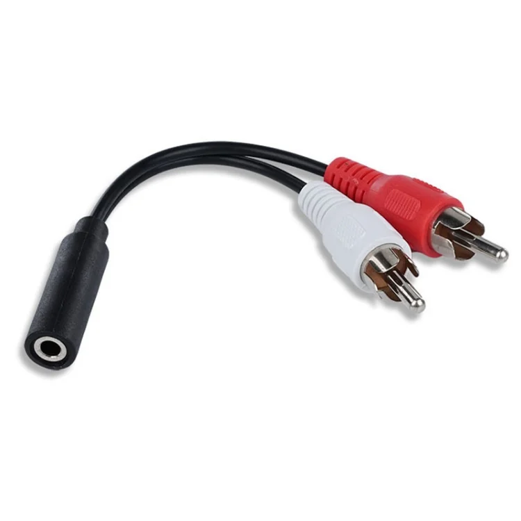 Audio Cable 3.5mm Female To 2RCA Double Lotus Head Speaker Connection Cable