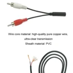 Audio Cable 3.5mm Female To 2RCA Double Lotus Head Speaker Connection Cable - Image 5