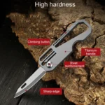 Multifunctional Titanium Keychain Outdoor Portable Defense Mini Folding Knife - Image 4