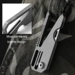 Multifunctional Titanium Keychain Outdoor Portable Defense Mini Folding Knife - Image 7