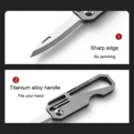 Multifunctional Titanium Keychain Outdoor Portable Defense Mini Folding Knife - Image 9