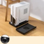 Computer Host Bracket Desktop Chassis Mobile Tray Base Heightening Rack with Pulley