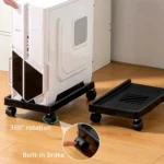 Computer Host Bracket Desktop Chassis Mobile Tray Base Heightening Rack with Pulley - Image 2