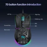 T-WOLF G520 7-keys RGB Marquee Honeycomb Hollow Gaming Wired Mouse - Image 4