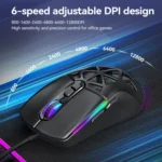 T-WOLF G520 7-keys RGB Marquee Honeycomb Hollow Gaming Wired Mouse - Image 6