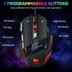 T-WOLF M1 7-keys RGB Atmosphere Light USB Gaming Wired Mouse - Image 5