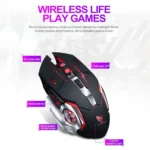 T-WOLF Q13 2.4GHz 6-keys RGB Colorful Light Gaming Wireless Mouse - Image 3