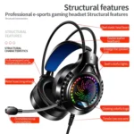 YINDIAO Q7 Colorful Light Computer Wired Headset USB Gaming Headset - Image 2