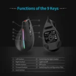 ZELOTES T50 9-Keys RGB Lighting Effect Vertical Grip Ergonomic Programming Wired Mouse - Image 8