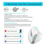 ZELOTES F36 9-Keys Vertical Grip Ergonomic Programming Dual Bluetooth + 2.4G Wireless Mouse - Image 11