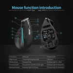 ZELOTES F36 9-Keys Vertical Grip Ergonomic Programming Dual Bluetooth + 2.4G Wireless Mouse - Image 10