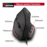ZELOTES T20 6-Keys Vertical Grip Ergonomic Laptop Wired Mouse - Image 5