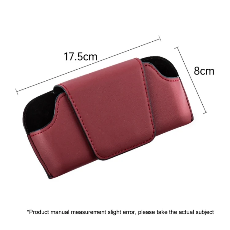 TBD06054342_B2.webp Car Eyeglasses Case Sun Visor Back Clip Sunglasses Organizer Multi-function Leather Sunglasses Clip - Image 3