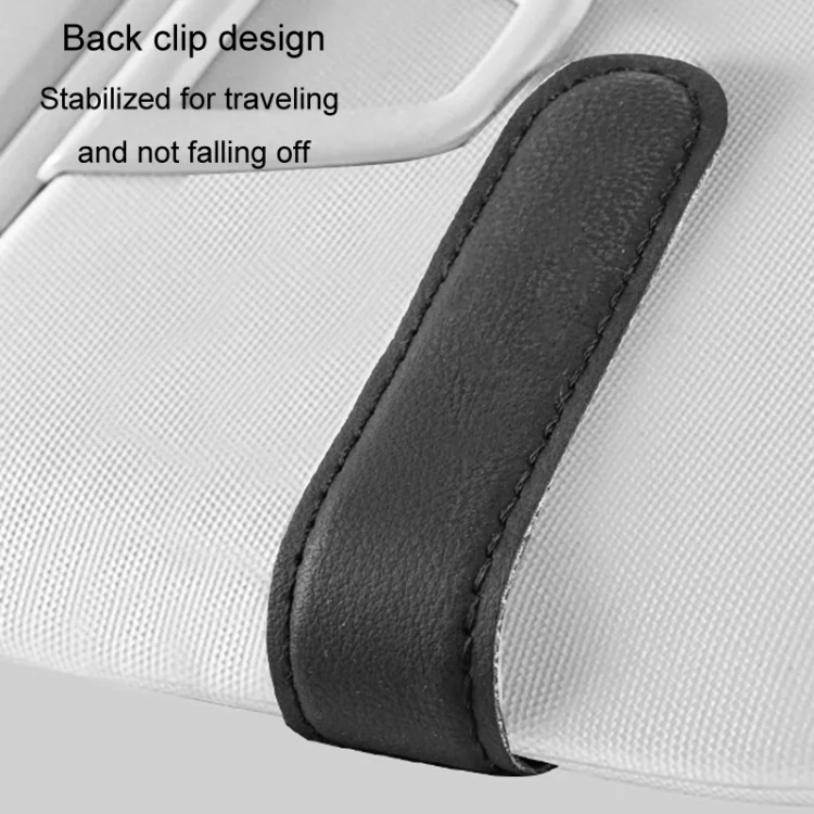 TBD06054342_B3.webp Car Eyeglasses Case Sun Visor Back Clip Sunglasses Organizer Multi-function Leather Sunglasses Clip - Image 4