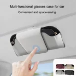 Car Eyeglasses Case Sun Visor Back Clip Sunglasses Organizer Multi-function Leather Sunglasses Clip - Image 6
