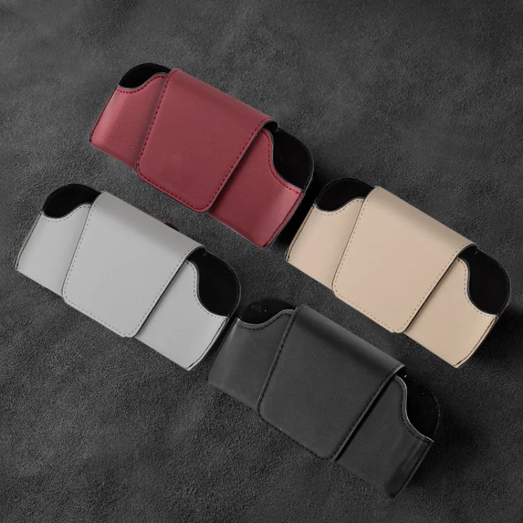 TBD06054342_B7.webp Car Eyeglasses Case Sun Visor Back Clip Sunglasses Organizer Multi-function Leather Sunglasses Clip - Image 8