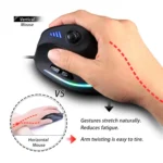 ZELOTES C18 11-Keys RGB Vertical Grip Ergonomic Joystick Programming Gaming Wired Mouse - Image 4