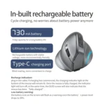 ZELOTES F-26C 8-Keys 2.4G+Bluetooth Dual-Mode LED Display Vertical Grip Wireless Mouse - Image 6