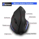 ZELOTES F35 6-buttons Vertical Grip Ergonomic Rechargeable Wireless Mouse - Image 5