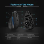 ZELOTES F36A 6-Buttons Vertical Grip Ergonomic Rechargeable Wireless Mouse - Image 9