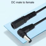 2pcs DC 5.5 x 2.1mm Straight To Bend Adapter Cable Male To Female Power Cord Extension Cord - Image 2
