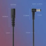 2pcs DC 5.5 x 2.1mm Straight To Bend Adapter Cable Male To Female Power Cord Extension Cord - Image 6