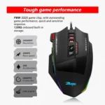 ZELOTES C13 13-keys RGB Lighting Effect Programming Macro Custom Gaming Wired Mouse - Image 6