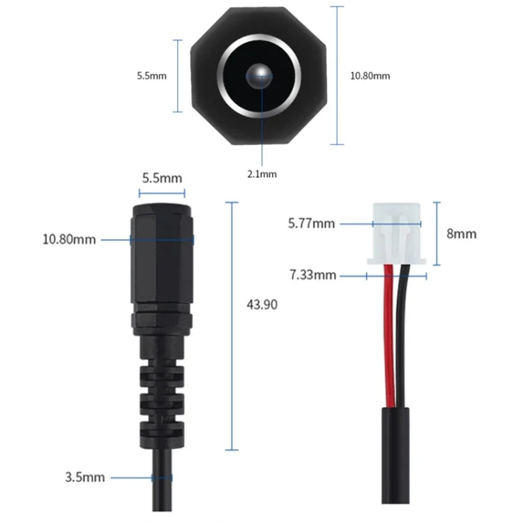 TBD06054486_B3.webp 2pcs DC 5.5 X 2.1mm Female To XH2.54 Terminal Motherboard Connection Cable - Image 4