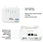 4G WiFi6 VOLTE CPE Wireless SIM Card Router With RJ45+RJ11, EU Plug - Image 3