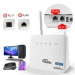 4G WiFi6 VOLTE CPE Wireless SIM Card Router With RJ45+RJ11, EU Plug - Image 4
