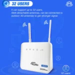 4G WiFi6 VOLTE CPE Wireless SIM Card Router With RJ45+RJ11, EU Plug - Image 9