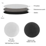 4pcs PU Leather Car Coaster Car Decorative Water Absorption Cup Sink Mat - Image 4