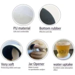 4pcs PU Leather Car Coaster Car Decorative Water Absorption Cup Sink Mat - Image 6