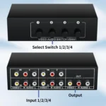 VSW41 AV 4-input 1-output RCA Lotus Interface Audio and Video Switcher - Image 4