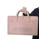 Pink Girl Style PU Laptop Bag Protective Case with Handle