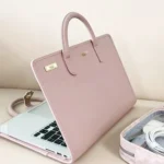 Pink Girl Style PU Laptop Bag Protective Case with Handle - Image 5