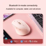 Inphic DR801 2.4G+Bluetooth 5.0/4.0 Wireless Mouse USB Tri-Mode Mute Rechargeable Girls Office Home Gaming Mouse - Image 3